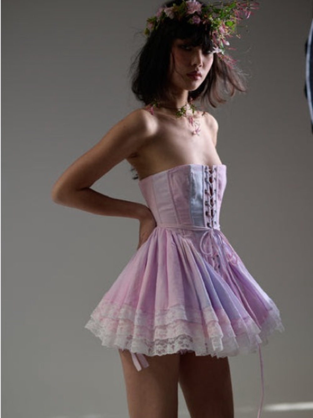 Selkie Shine Victorian Corset Pink and Lavender Pastel Multicolor
